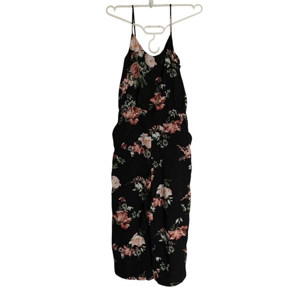 Dex - Floral Black sleeveless jumpsuit with spaghetti straps and pockets - XS - Picture 1 of 10